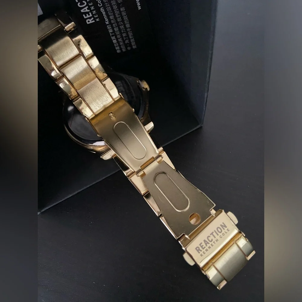 NEW Kenneth Cole Reaction Men's Champagne Dial 3 Hands Movement Watch, 4…